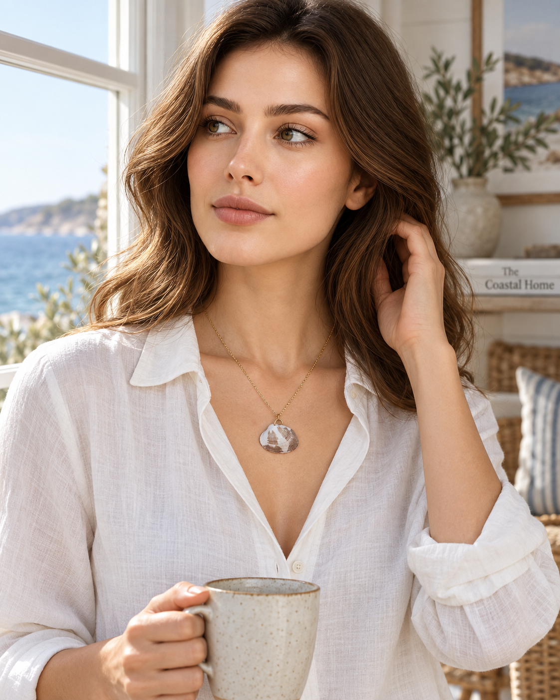 Coque de la mer — collier coquillage véritable (2)