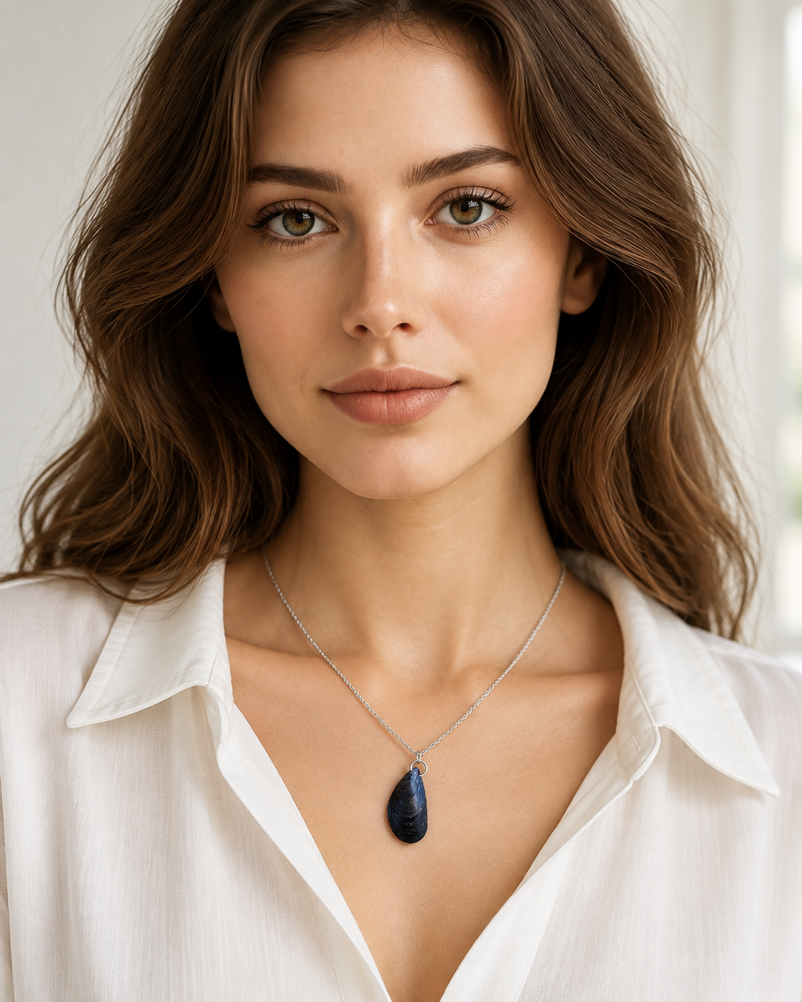 Moule des rivages belges — collier coquillage véritable (2)