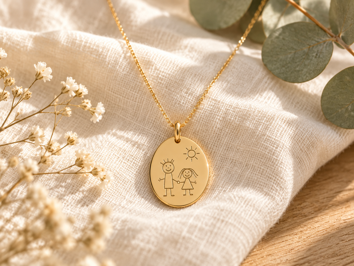 Pendentif gravé Oxalis Créations